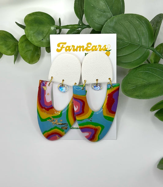 Rainbow Geode Dangles